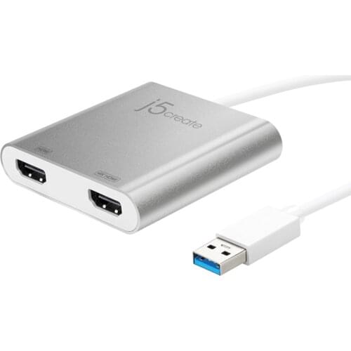 J5create JUA365 External Graphics Card USB3.0 to HDMI 2 Channel 2K4K Dual Independent Display Supports MAC
