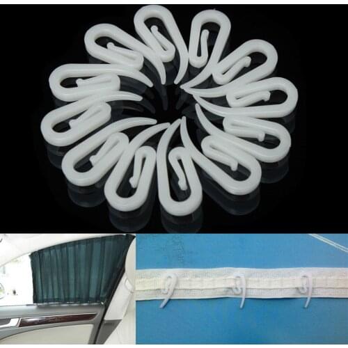 JX-LCLYL 100Pcs White Plastic Hanging Curtain Hooks Rings Hanger For Car Caravan Home