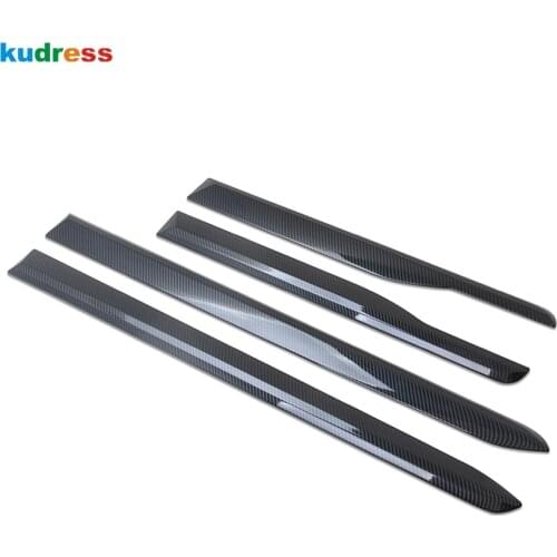 For Hyundai Santa Fe 2019 2020 Carbon Fiber Car Side Door Trim Strip Molding Stream Panel Bumper Hoods Styling Accessories
