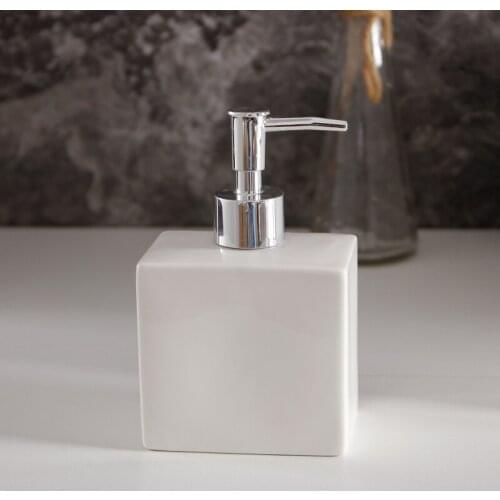 Bathroom Ceramic Hand Sanitizer Lotion Bottle Light Luxury Soap Dispenser Square Shower Gel Sub-bottling Kitchen Accessories