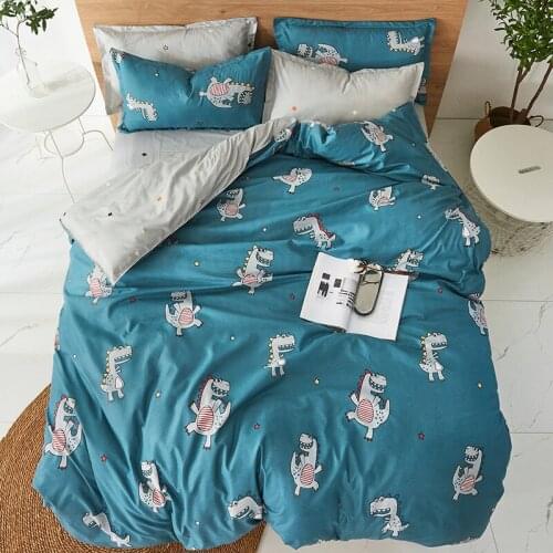 Cute Dinosaur Animals Printed Bed Cover Set Kids Duvet Cover Adult Child Bed Sheets And Pillowcases Comforter Bedding Set 61079