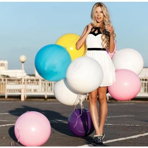 1Pc White Black Silver Round Latex 36 Inch Big Balloons Wedding Birthday Party Holiday Decoration Baby Shower Inflatable Globos