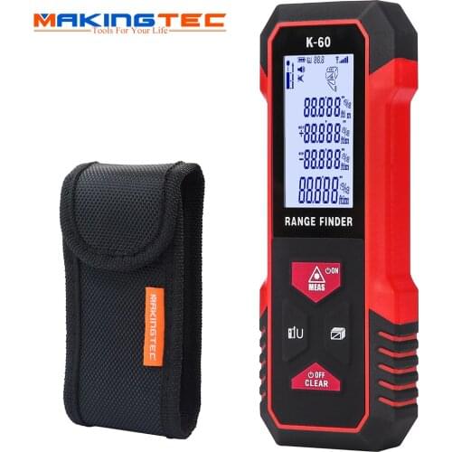 MAKINGTEC Laser Distance Meter Rangefinder Laser Roulette Measure Meter 40M60M Laser Digital Tape Measure Digital Measuring Tape