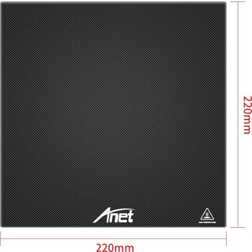 Hot Anet 3D Printer Carbon Silicon Crystal Tempered Glass Build Platform For 3D Printer Heating Bed Table 220/235/300/310mm Size