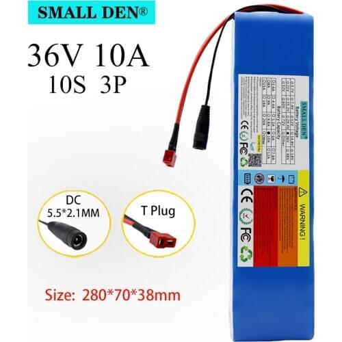 36V 18650 Lithium Battery Pack 10S3P 15A BMS, Suitable for Scooter E Twow Scooter Ebike Backup Power Supply