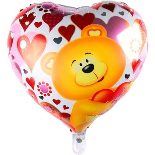 Bear aluminum foil balloons heart-shaped balloon wedding room decoration childrens toys balloon wholesale