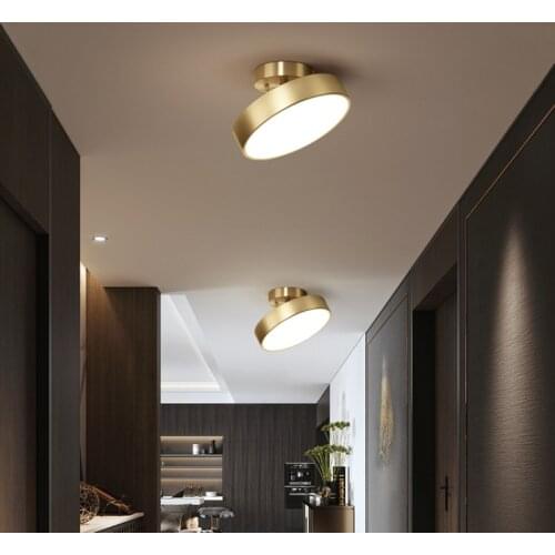 Aisle Mini Ceiling Lamp Nordic Modern Minimalist Creative Home Entrance Hallway Hallway Wall Mounted Copper Led Chandelier