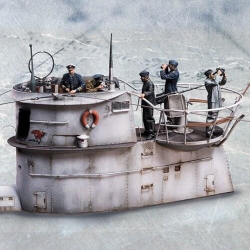 1/35 Scale Die-cast Resin WWII Soldiers 5 People (no Ship) Resin Model Model Unpainted