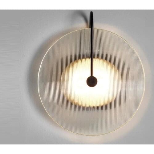 Bedroom wall lamp creative glass corrugated art decoration background lamp creative bedroom bedside lamp