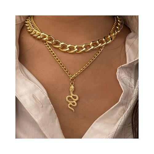 Snake Necklace New Animal Snake Dangle Women Pendant Necklace Minimalist Style Alloy Trendy Female Birthday Jewelry Gift Party