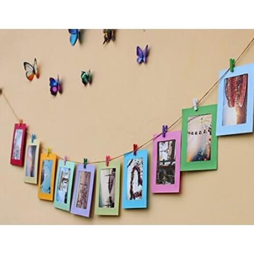 100 Pieces 2.5cm Mixed Wooden Clips Pegs Baby Shoer Party Clothespins Photo Paper Art Craft Embellishment for Sewing Accessories