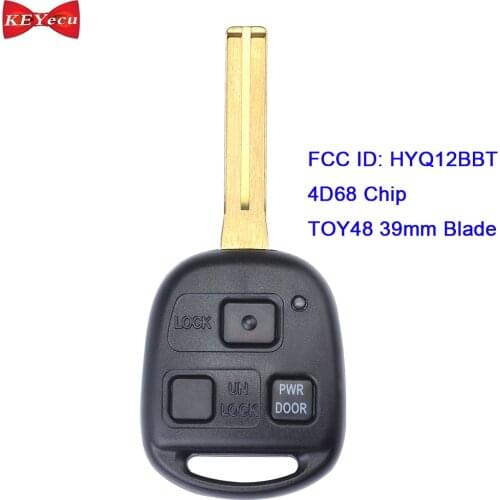 KEYECU for Lexus RX330 RX350 RX400h RX450h Remote Head Key Fob HYQ12BBT 4D68 Chip 314.4MHz TOY48 39mm Blade