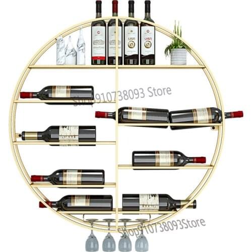 Nordic Wine Rack Wall Hanging Restaurant Wall Hanging Wine Cabinet Household Creative Iron Wall Decoration Red Wine Cabinet Disp