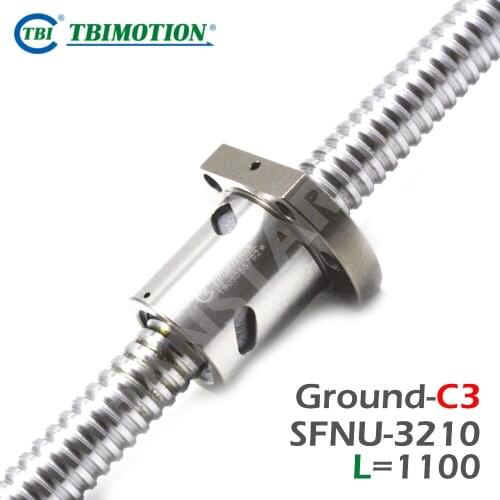 TBI Motion SFNU3210 SFU C3 Ground Ball Screw Professional end machining thread shaft 1100mm High Precision long life span
