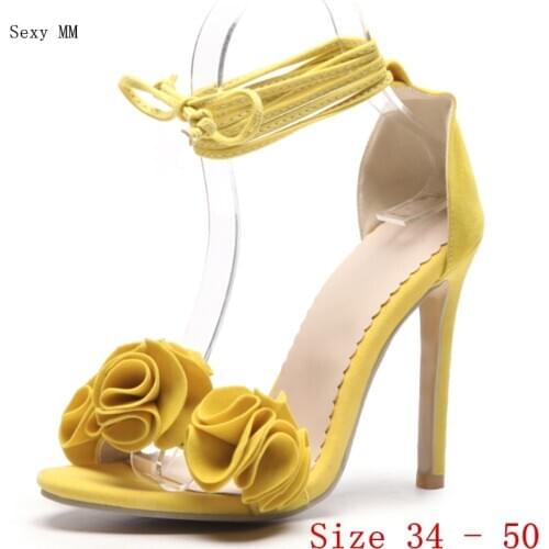 Women Gladiator Sandals High Heels Pumps Summer Shoes Woman High Heel Sandals Plus Size 34 - 50