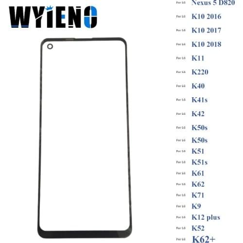 Wyieno Black Digitizer LCD Sensor Glass For LG D820 K10 2016 2017 2018 K11 K220 K40 K12 Plus K41s Touch Screen Glass lens Panel