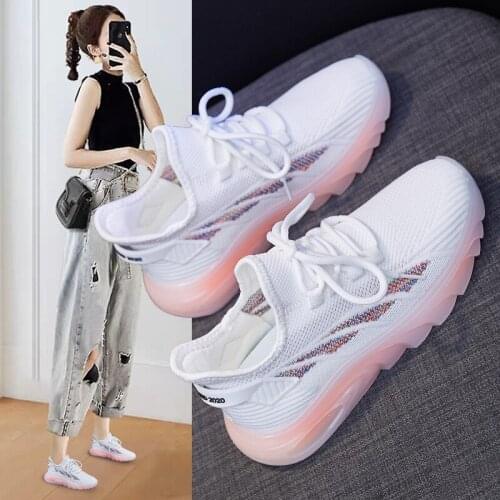 Ladies Sports Shoes Mesh Breathable Fitness Running Shoes Non-slip Student Casual Shoes Comfortable Hiking Shoes
