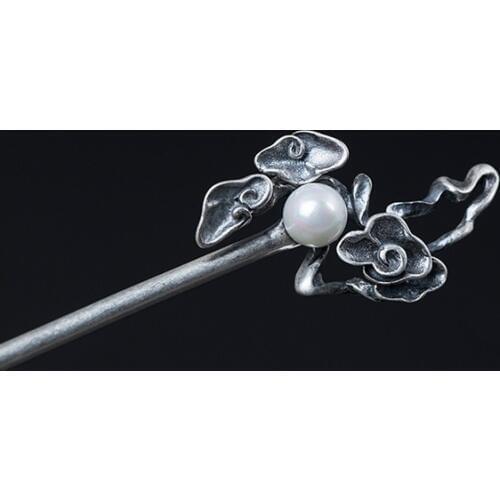 Mother of Pearl Cloud Hair Accessories for Women 925 Sterling Silver Hair Jewelry Hair Stick Bridesmaid Gifts Luxury Head Piece