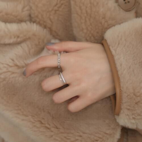 Women Silver Rings Fashion Opening Adjustable Zircon 925 Silver Ring For Women Fashion Jewelry Party Accessories