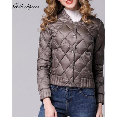 Rihschpiece 2018 Winter Plus Size 3XL Down Jacket Women Ultra light Duck Down Coat Spring Black Puffer Thin Jackets RZF1465