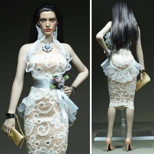 1/6 Female Elegant Lace Skirt Dress Tulle Jumpsuit Wrapped Hip Skirt Clothes Model for 12" PH TBL Action Figure Body Accessories