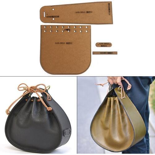 1Set DIY Kraft Paper Template New Fashion Shoulder Bag Tote Lady Bags Leather Craft Pattern DIY Stencil Sewing Pattern 19cm*16cm