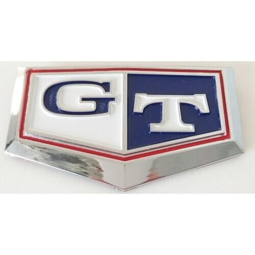 2 Pieces GT Letter Logo ABS Plastic Blue And White Emblem For Skyline G210 Auto NamE Plate Badge