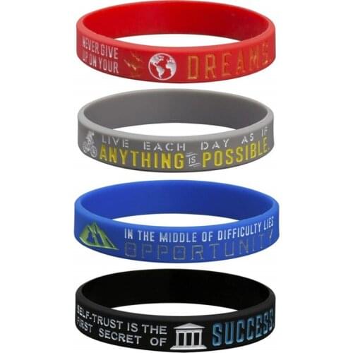 300pcs Motivational Anything is Possible, Success, Dreams, Opportunity wristband silicone bracelets free shipping by FEDEX A