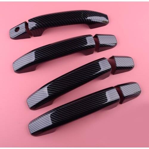8pcs ABS Carbon Fiber Style Side Door Handle Cover Trim Fit for Chevrolet Colorado 2015 2016 2017 2018 2019 2020