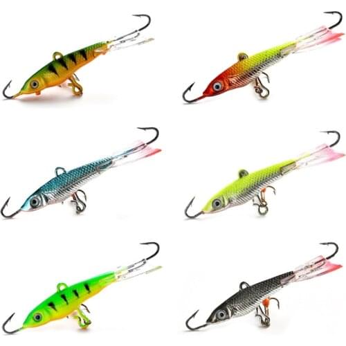 A5KC 12g/7.1cm Ice Hook Fishing Lures Artificial Hard Swim Bait Winter Crankbait Lure Balancer Tackle