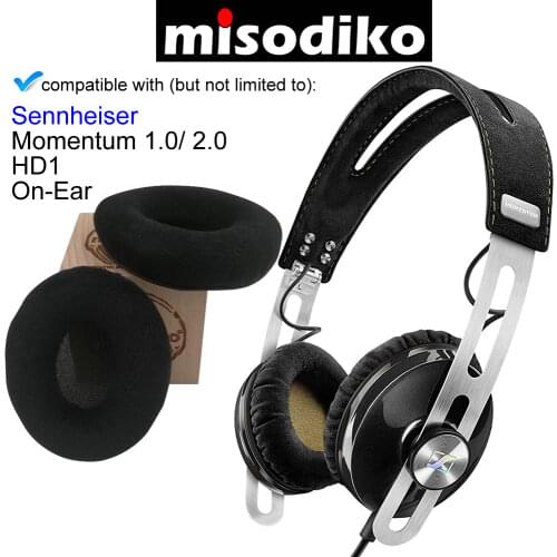 Misodiko Velour Replacement Cushions Ear Pads - for Sennheiser Momentum 1.0/ 2.0/ HD1 On-Ear, Headphones Repair Parts Earpads