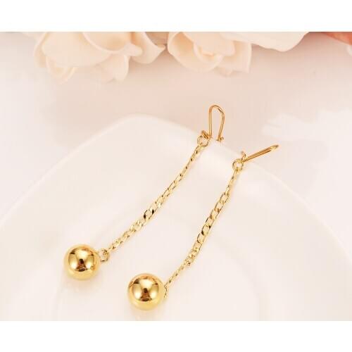 Bangrui Beads Earrings for Women/Girls Gold Color Ball Earing Jewelry Gifts African,Indonesia,Nigeria,Congo,Arab Earring gift