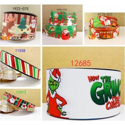 Free shipping 50 yard Christmas printed grosgrain ribbon 7170