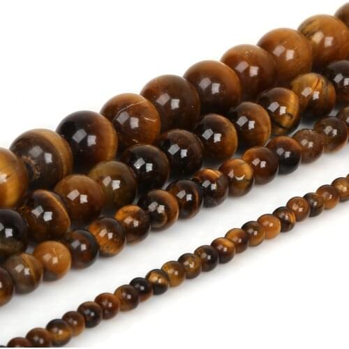 4/6/8/10mm Natural Stone Beads Round Tiger Eye Agat Loose Beads For Jewelry Making DIY Bracelet Necklace