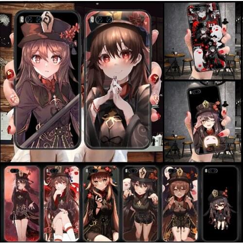 Genshin Impact hutao Phone case For Xiaomi Mi Max Note 3 A2 A3 8 9 9T 10 Lite Pro Ultra black art bumper silicone cover trend