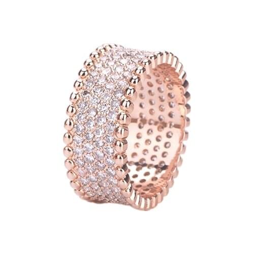 Four Rows Full Rhinestone CZ Fashionable Womens Ring Evening Wear Accessories