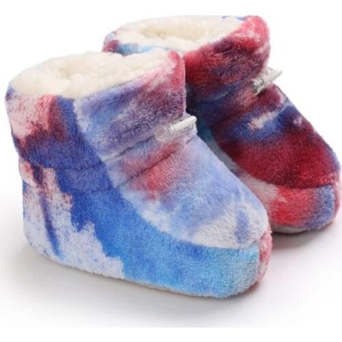 Infant Newborn Lovely Baby Boy Girl Warm Cashmere Plush Winter Boots Cotton Casual Shoes Soft Bottom Frist Walking Shoes 0-18M