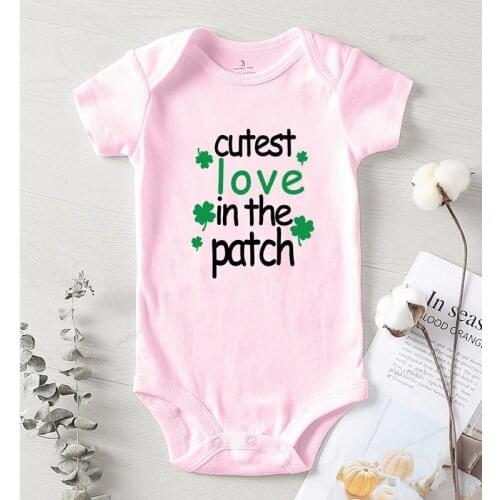 Baby Onesie Toddler Girl Fall Costume New Born Boy Winter Jumpsuits Printing Cutest Love In The Patch Bodysuit for Newborns