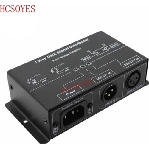 DMX121 AC 100V-240V DMX LED amplifier Splitter DMX signal repeater 1CH 1 output port DMX signal distributor 1Channel DMX output