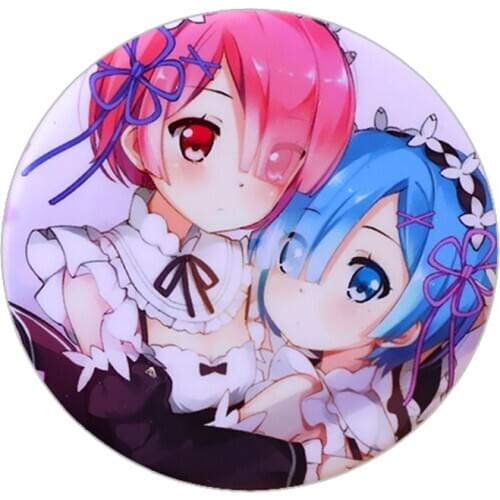 FFFPIN Cute Japan Anime Clothes Badge Sister Girl Friend Gift Breastpin Pin Brooch Coin Collect for Broche Rem Ram Cosplay Game