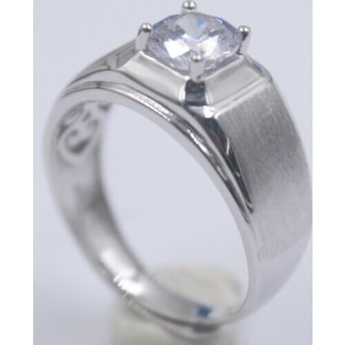 925 sterling silver mens diamond ring domineering personality ring Big ring simulation wedding ring internet celebrity style