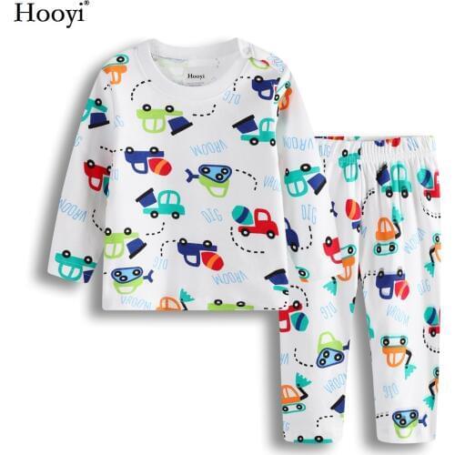 Digger Baby Boys Clothes Set Spring Long Sleeve Children Pajamas Clothing Sets Baby Sleepwear Cotton T-Shirts Trouser 3-24Month