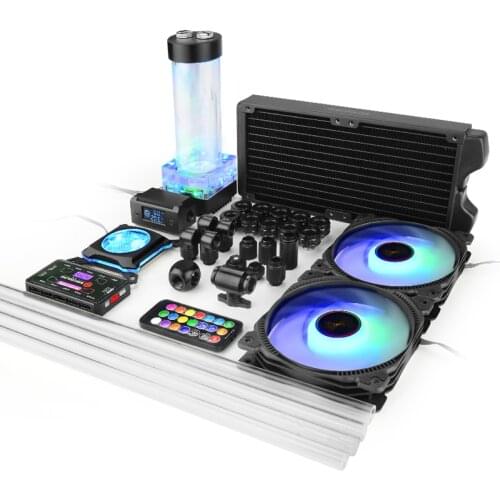 Syscooling All black hard tube water cooling kit, 240 all copper radiator, advanced cooling equipment