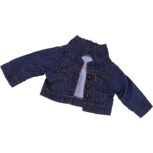 Fashion Doll Garment Denim Jacket Coat For 16 inch Salon Doll Outfit Accessory