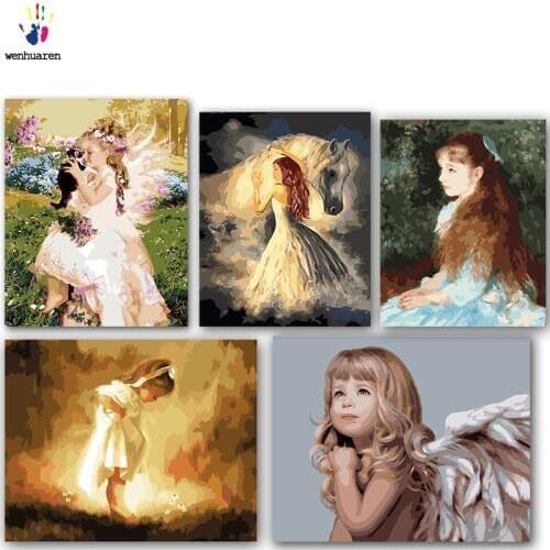 DIY colorings pictures by numbers with colors Our angel painting drawing painting by numbers framed Home