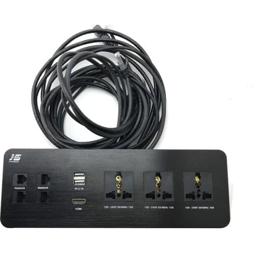 Tabletop sockets with Switch For Meeting Aluminium Alloy Smart Home Metal Faceplate with Cable