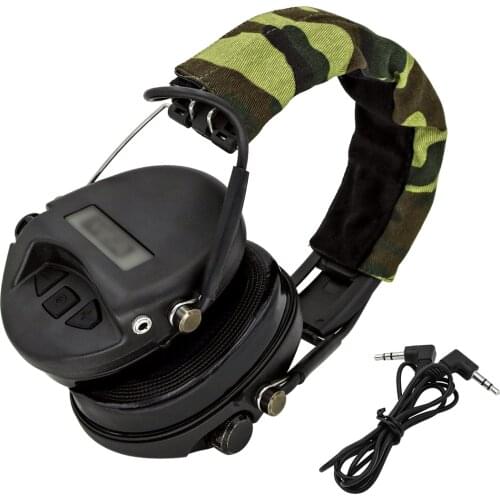 No microphone tactical noise reduction pickup hunting headset protective earmuffs electronic shooting headset BK