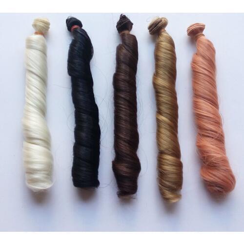 2PCS/LOT New Dolls Accessories Wig Hair 25CM High-temperature Wire Curly Hair For BJD Dolls DIY