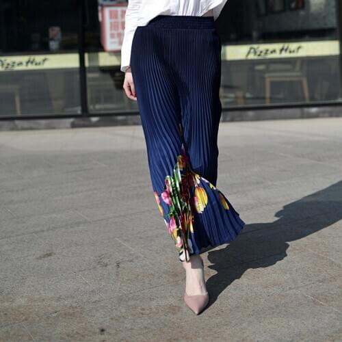 Pleated Bottom Garment 3 Color Spring-Summer 2021 Elastic New Trendy All-Amtch Skirt for Women Printed