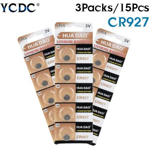 POSTHUMAN 15PCS CR927 CR 927 CR927 DL927 BR927 ECR927 5011LC 3V Lithium Coin Cells Button Battery 927 For Watch Calculator Toy